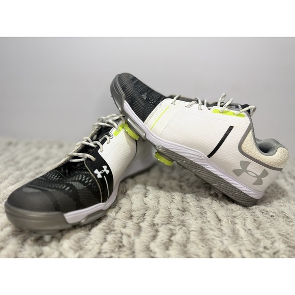 Under Armour Shoes - Under Armour Golf Shoes Boys Youth Size 6 White Black Lime Green Spiked Cleats